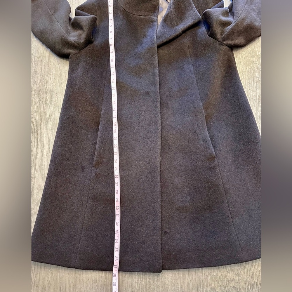 Cinzia Rocca Due Wool Angora Coat Brown Italian Designer A-Line Coat Size 12 - Picture 8 of 11